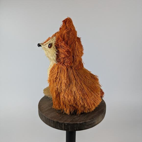 Sisal Straw Fox Fall Decor Bottle Brush Rustic Farmhouse Autumn Charm Accent - Picture 2 of 12